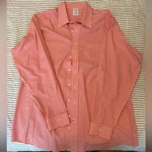 Men’s Brooks Brothers Custom Dress Shirt Size 18-37 Salmon Color